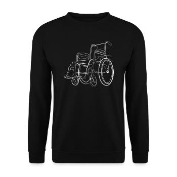 Rollstuhl Handicap - Unisex Pullover - Schwarz - Vorne - Alina (178cm) & Michal (187cm)
