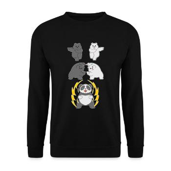 Panda Fusion Pandabär Eisbär Schwarzbär Geschenk - Unisex Pullover - Schwarz - Vorne - Alina (178cm) & Michal (187cm)