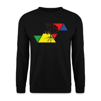 Environmental Protection Tree - Unisex Sweatshirt - black - Front - Alina (178cm) & Michal (187cm)