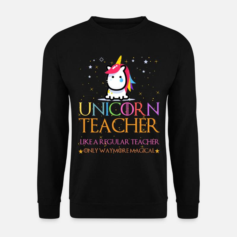 Einhorn-Lehrer-Hemden - Unisex Pullover - Schwarz