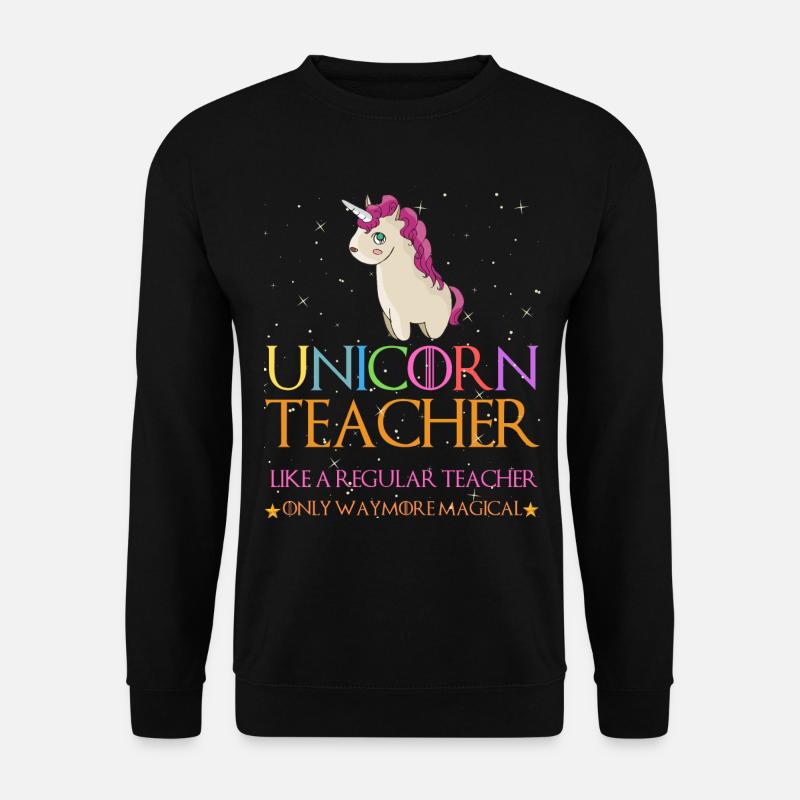 Einhorn-Lehrer-Hemden - Unisex Pullover - Schwarz