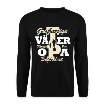 Papa Dad Daddy Vater Opa Geschenk zum Vatertag - Unisex Pullover - Schwarz - Vorne - Alina (178cm) & Michal (187cm)