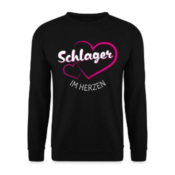 Schlager in the heart - Unisex Sweatshirt - black - Front - Alina (178cm) & Michal (187cm)