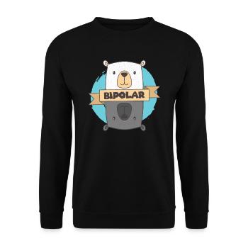 BiPolar Bear I Cute Mental Disorder design - Unisex Sweatshirt - black - Front - Alina (178cm) & Michal (187cm)