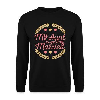 Ma tante se marie cadeau je drôle de mariage - Sweat-shirt Unisexe - noir - Devant - Alina (178cm) & Michal (187cm)