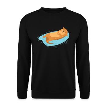 Otter Pool Party Float Summer I Drôle d’impression Cadeau - Sweat-shirt Unisexe - noir - Devant - Alina (178cm) & Michal (187cm)