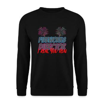 Fireworks 4 July Funny - Unisex Sweatshirt - black - Front - Alina (178cm) & Michal (187cm)