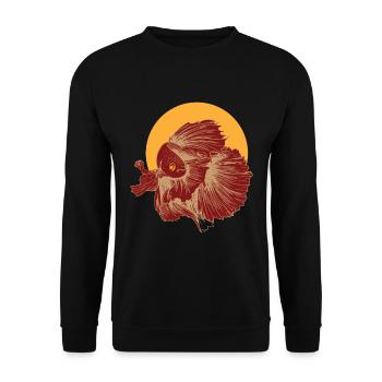 Betta Splendens Retro print I Siamese Fighting - Unisex Pullover - Schwarz - Vorne - Alina (178cm) & Michal (187cm)