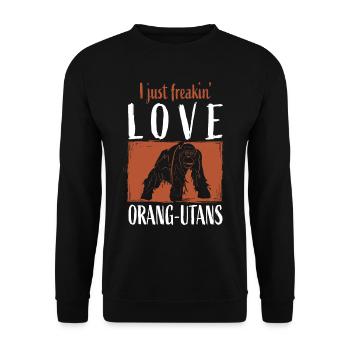 Orangutan Monkey - Unisex Sweatshirt - black - Front - Alina (178cm) & Michal (187cm)