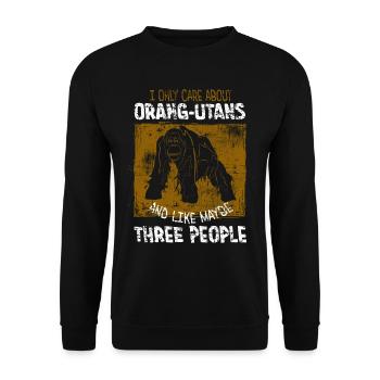 Orang Utan - Unisex Pullover - Schwarz - Vorne - Alina (178cm) & Michal (187cm)