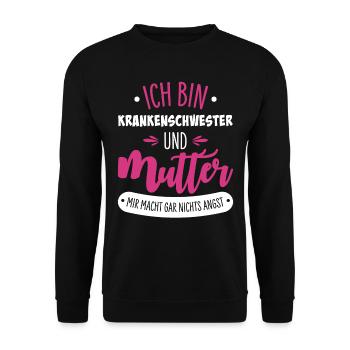 Infirmière Maman - Sweat-shirt Unisexe - noir - Devant - Alina (178cm) & Michal (187cm)