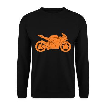 Motorcycle Krad Töff Classic Bike Fire Chair Present - Unisex Sweatshirt - black - Front - Alina (178cm) & Michal (187cm)