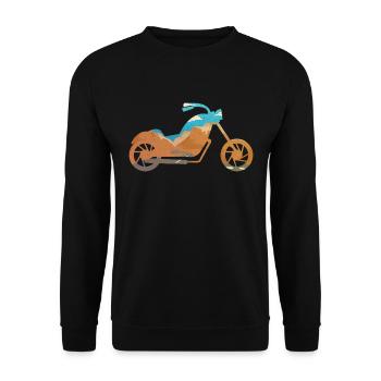 Motorcycle Krad Töff Classic Bike Fire Chair Present - Unisex Sweatshirt - black - Front - Alina (178cm) & Michal (187cm)