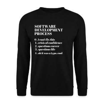 Software Development Funny Coding Programming - Unisex Sweatshirt - black - Front - Alina (178cm) & Michal (187cm)