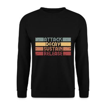 ADSR Synthétiseur Rétro Musique Cadeau design - Sweat-shirt Unisexe - noir - Devant - Alina (178cm) & Michal (187cm)
