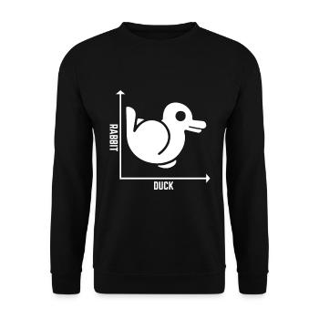 Rabbit Duck Graph Math Pun Schüler Lehrer Ostern - Unisex Pullover - Schwarz - Vorne - Alina (178cm) & Michal (187cm)