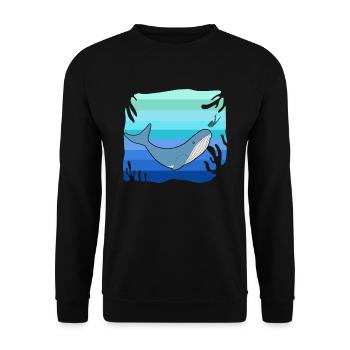 Baleine Minkwal Baleine grise Baleine bleue Cachalot Orca beluga - Sweat-shirt Unisexe - noir - Devant - Alina (178cm) & Michal (187cm)