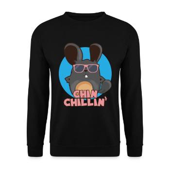 Chinchilla Chinchillin I Cool Sunglasses Gift - Unisex Sweatshirt - black - Front - Alina (178cm) & Michal (187cm)