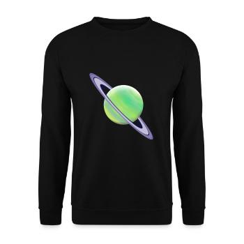 Planet Saturn Space - Unisex Sweatshirt - black - Front - Alina (178cm) & Michal (187cm)