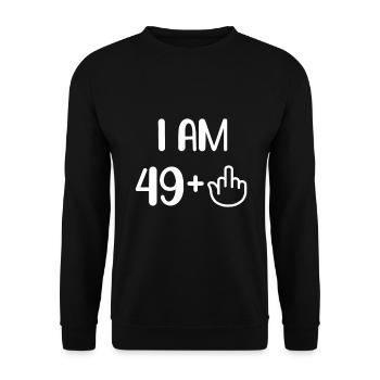 i am 49 1 - Unisex Pullover - Schwarz - Vorne - Alina (178cm) & Michal (187cm)