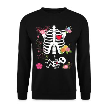 halloween t shirt maternity - Unisex Sweatshirt - black - Front - Alina (178cm) & Michal (187cm)