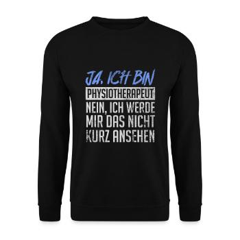Physiotherapeut Kurz Ansehen Lustiges - Unisex Pullover - Schwarz - Vorne - Alina (178cm) & Michal (187cm)