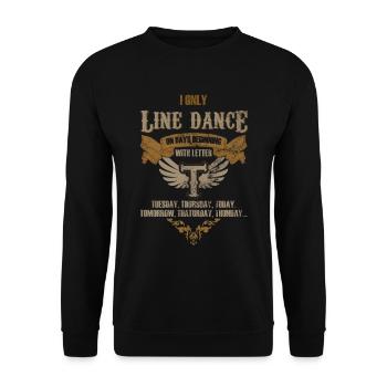 Linedance Spruch Tanzen Geschenk - Unisex Pullover - Schwarz - Vorne - Alina (178cm) & Michal (187cm)