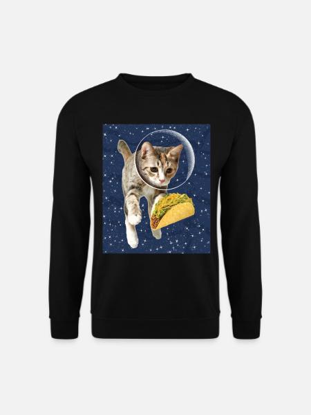 Cat and taco - Unisex Sweatshirt - black