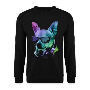 DJ Chihuahua - Unisex Sweatshirt - black - Front - Alina (178cm) & Michal (187cm)