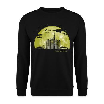 AUCKLAND Moon Light Nuit Etoiles Skyline - Sweat-shirt Unisexe - noir - Devant - Alina (178cm) & Michal (187cm)