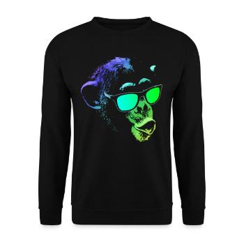 Kühler Affe - Unisex Pullover - Schwarz - Vorne - Alina (178cm) & Michal (187cm)