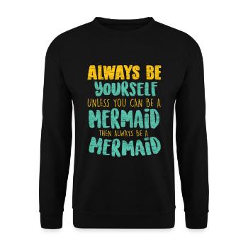 Meerjungfrau - Unisex Pullover - Schwarz - Vorne - Alina (178cm) & Michal (187cm)