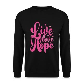 breast cancer - Unisex Sweatshirt - black - Front - Alina (178cm) & Michal (187cm)