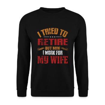 retraité - Sweat-shirt Unisexe - noir - Devant - Alina (178cm) & Michal (187cm)