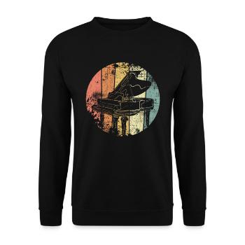 Klavier retro - Unisex Pullover - Schwarz - Vorne - Alina (178cm) & Michal (187cm)
