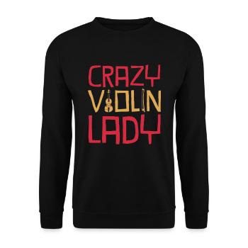 Geige - Unisex Pullover - Schwarz - Vorne - Alina (178cm) & Michal (187cm)