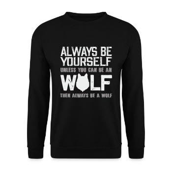 Wolf - Sweat-shirt Unisexe - noir - Devant - Alina (178cm) & Michal (187cm)
