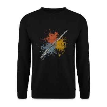 Flûte transversale retro - Sweat-shirt Unisexe - noir - Devant - Alina (178cm) & Michal (187cm)