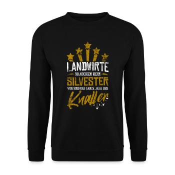 Landwirt - Unisex Pullover - Schwarz - Vorne - Alina (178cm) & Michal (187cm)