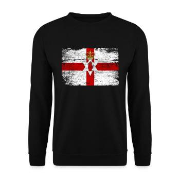 Nordirland Flagge - Unisex Pullover - Schwarz - Vorne - Alina (178cm) & Michal (187cm)