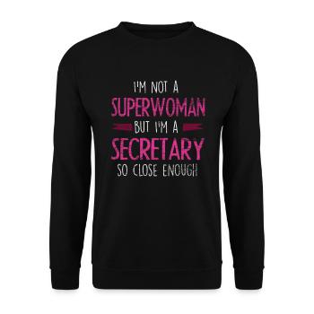 secretary - Unisex Sweatshirt - black - Front - Alina (178cm) & Michal (187cm)
