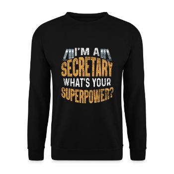 secretary - Unisex Sweatshirt - black - Front - Alina (178cm) & Michal (187cm)