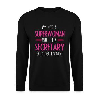 secretary - Unisex Sweatshirt - black - Front - Alina (178cm) & Michal (187cm)