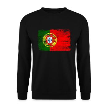 Drapeau Portugal - Sweat-shirt Unisexe - noir - Devant - Alina (178cm) & Michal (187cm)