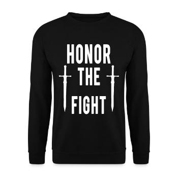 Respect the martial art of sword fighting fencing - Unisex Sweatshirt - black - Front - Alina (178cm) & Michal (187cm)