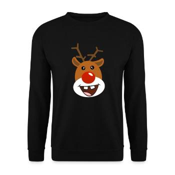 Christmas reindeer - Unisex Sweatshirt - black - Front - Alina (178cm) & Michal (187cm)