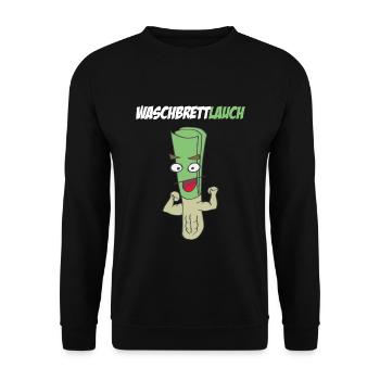 Waschbrett Lauch Sixpack Muskeln Gym Fitness - Unisex Pullover - Schwarz - Vorne - Alina (178cm) & Michal (187cm)
