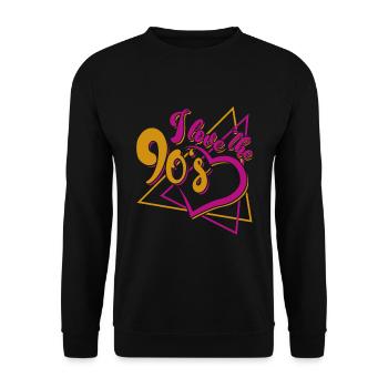 Ich liebe die 90er - Unisex Pullover - Schwarz - Vorne - Alina (178cm) & Michal (187cm)