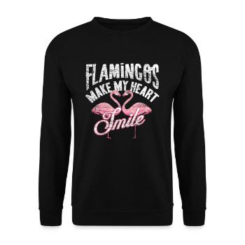 Flamingo - Unisex Pullover - Schwarz - Vorne - Alina (178cm) & Michal (187cm)