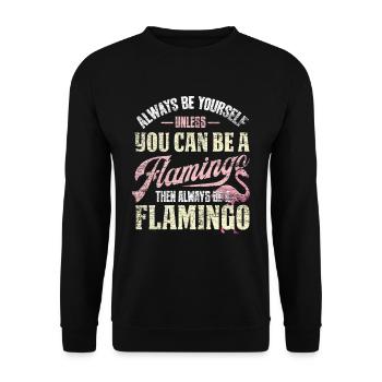 flamant - Sweat-shirt Unisexe - noir - Devant - Alina (178cm) & Michal (187cm)